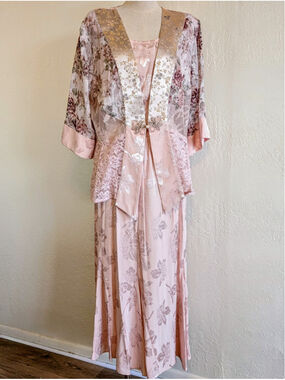 VTG Violet Kay Floral 3 Piece Skirt Tank Jacket Romantic Vintage Cottagecore